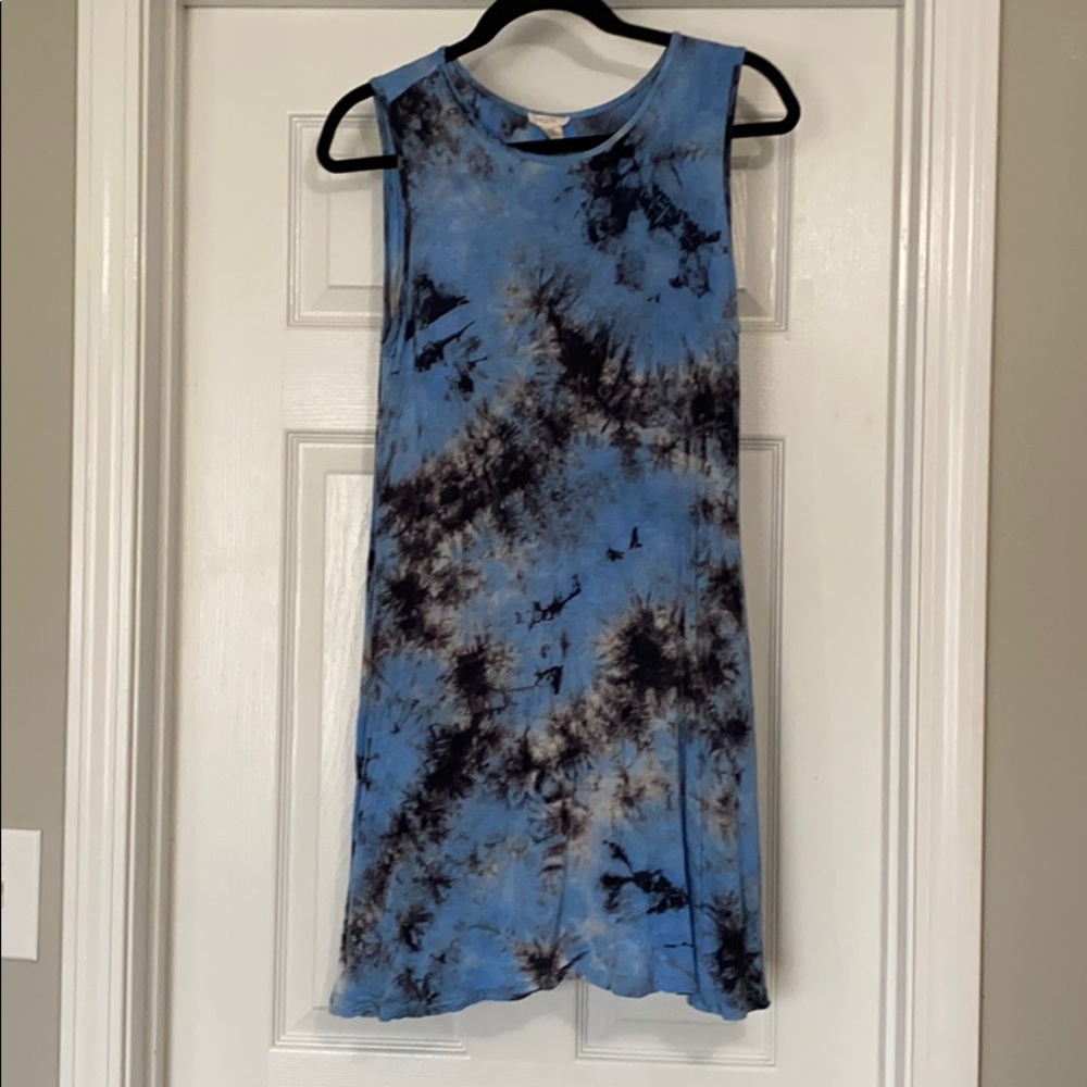 Blue black gray tie dye dress size tween size med